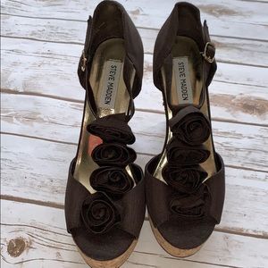 Steve Madden brown wedges size 8. Hardly worn